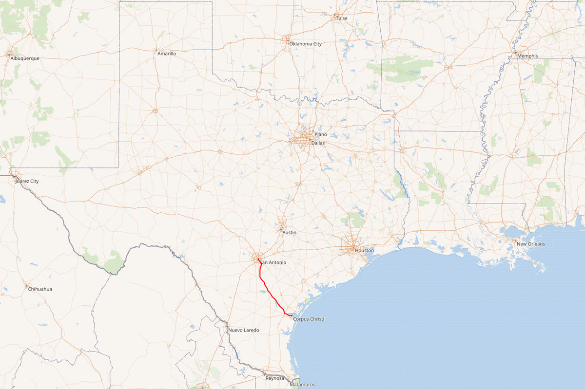 8. Interstate 37, 143 miles, 0.8 fatalities per mile